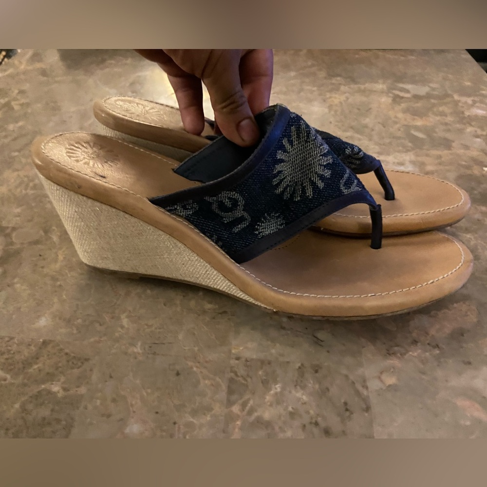 Stylish UGG Blue Wedge Sandals